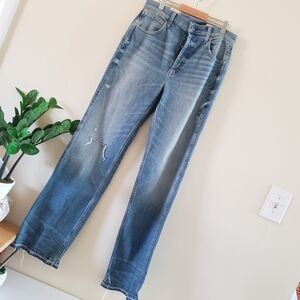 GAP BNWT High Rise Destructed Vintage Flare Jeans - Light Indigo 8/29 Regular